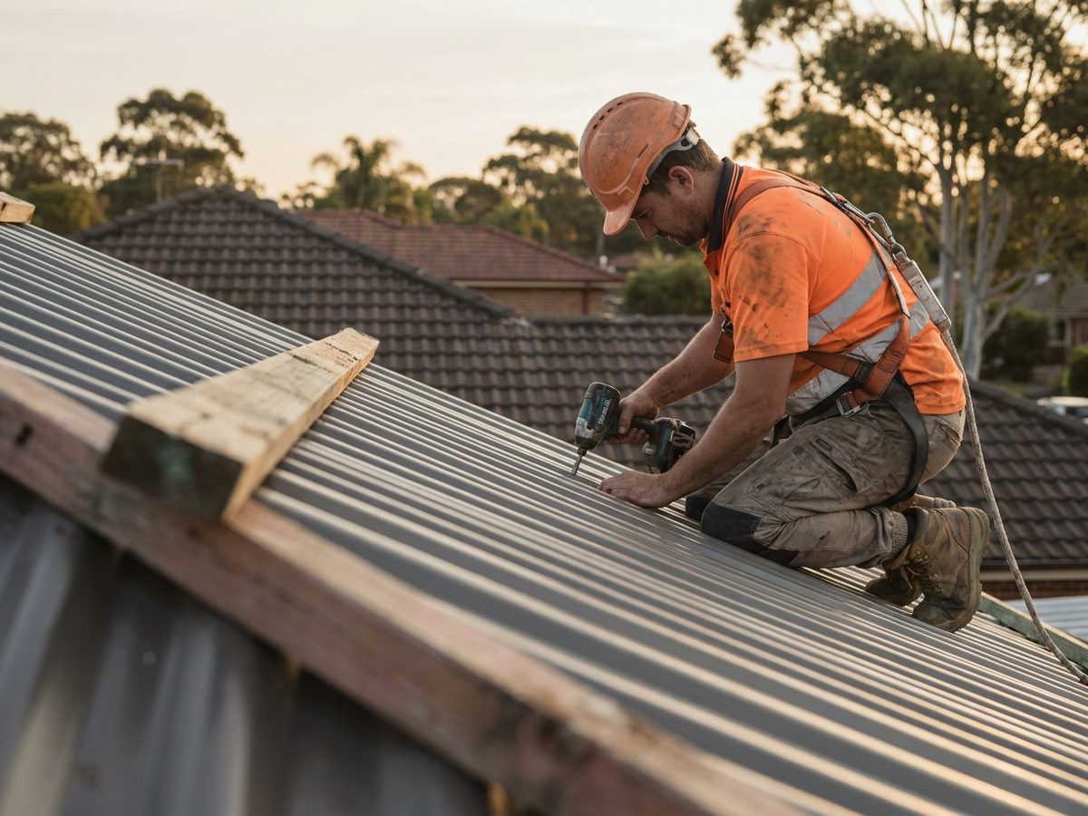 Roofer working on a Sydney re-roof